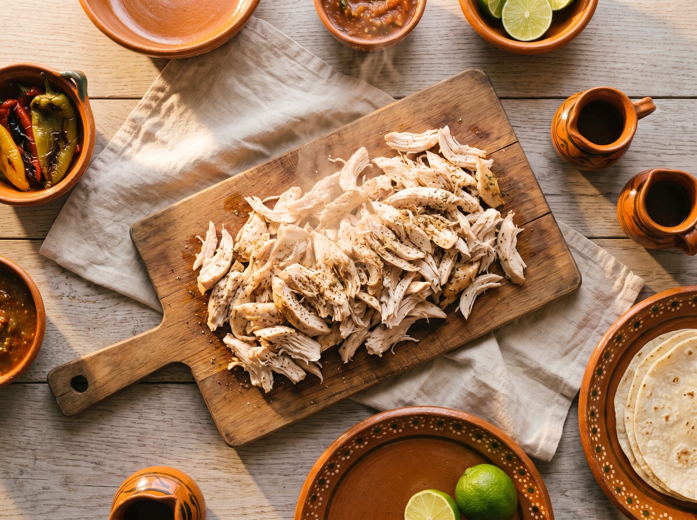 Pollo deshebrado